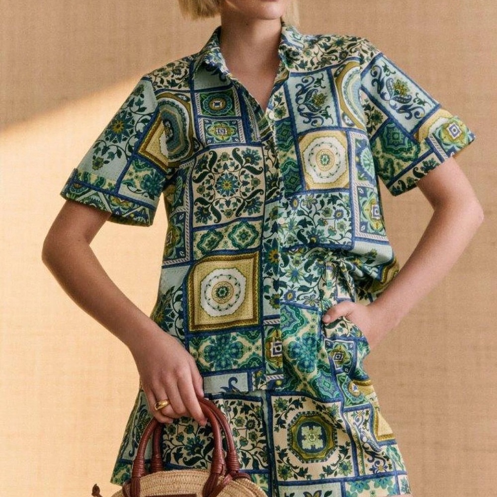Sezane x Momoni Livia Multicolor Patterned Shirt Size 42 worn 1x